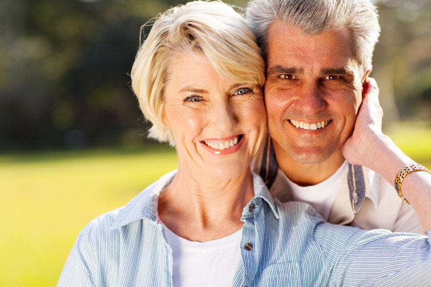 middle aged couple smiling