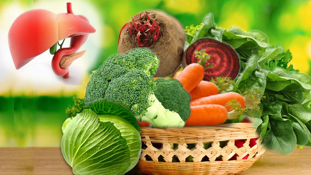 liver organ with vegetable graphic