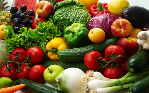a variety of vegetables and fruit