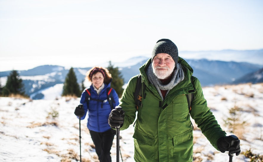 seniors cross country skiing