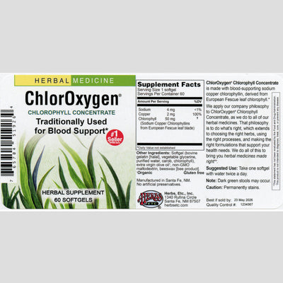 ChlorOxygen® Chlorophyll Concentrate Softgels