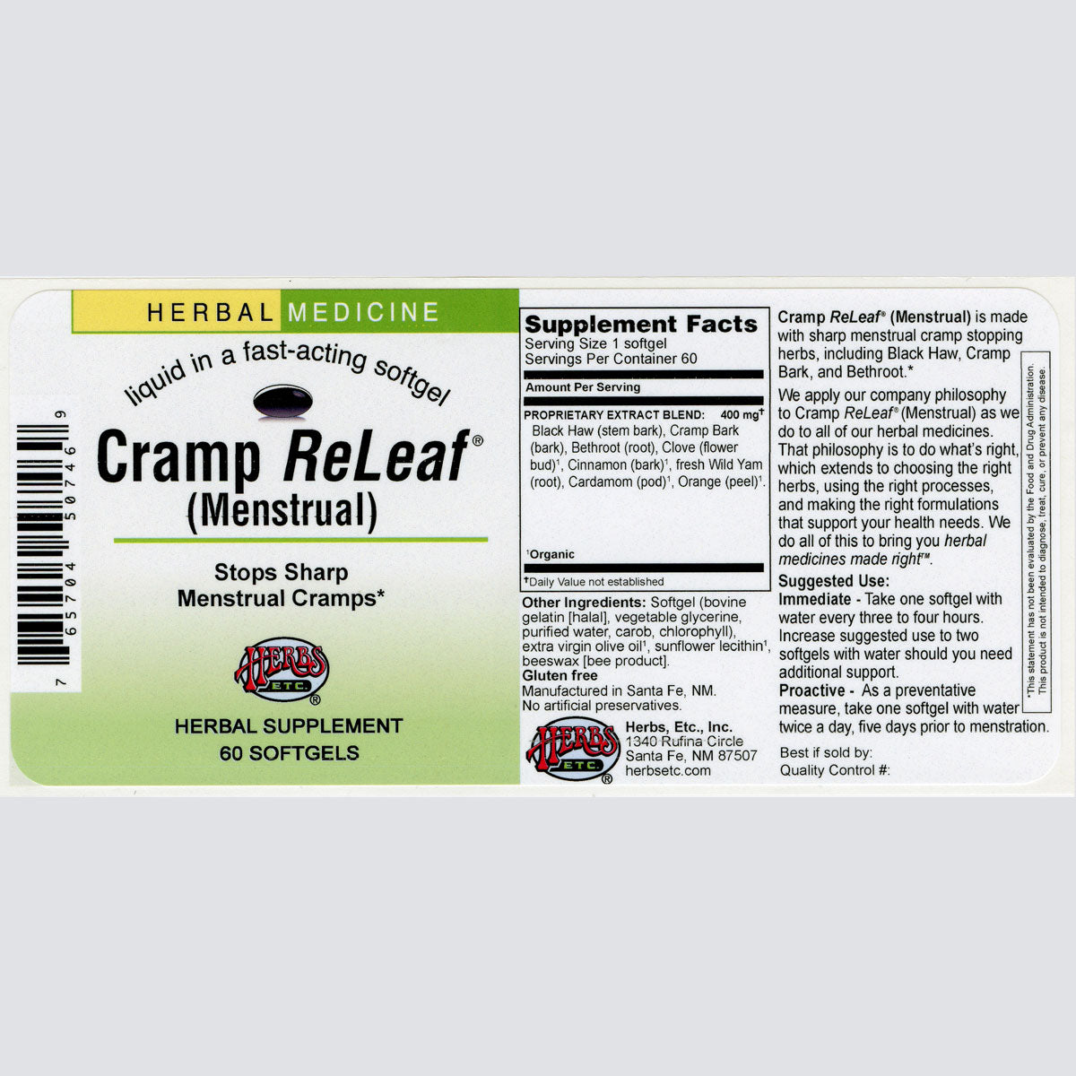 Cramp ReLeaf® (Menstrual) Classic Liquid Extract