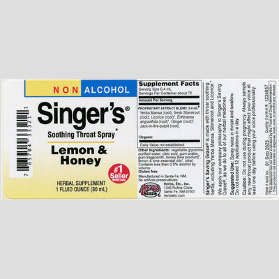 Singer's Saving Grace® Lemon & Honey Non Alcohol Spray